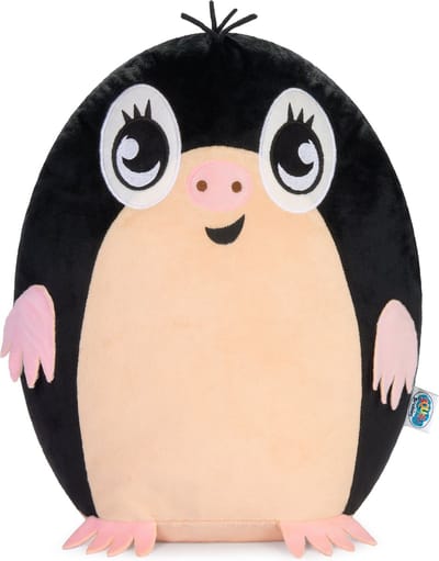 SQUISHBRUBIES Marvin de Mol - Superzachte Pluche Knuffel - Kawaii Knuffel - Squishy - Speelgoed - 35 cm - Zwart
