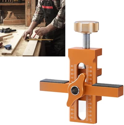 Dailygoods- Installatie Positioner Aluminiumlegering - Kastdeurmontagepoot - Verstelbare Hoogte 0-30 mm - Geschikt voor Deurpanelen tot 2 Inch - Inclusief Auger Bit en Hex Sleutel - Kastdeurmal
