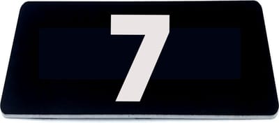Nummerplaatje 7 - 80 x 50 x 1,6 mm - Zwart/wit - incl. 3M-tape | Nummerbordje - Deur en kamernummer - brievenbusnummers - Gratis verzending - 5 jaar garantie