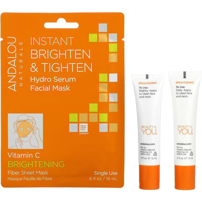 Andalou Naturals, Brightening Day to Night, 3 Pack white
