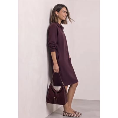 Kniehoge sweaterjurk met ritsdetail