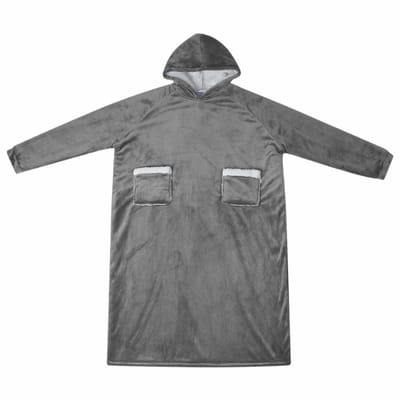 vidaXL Deken hoodie Donkergrijs M Fleece en Flanel