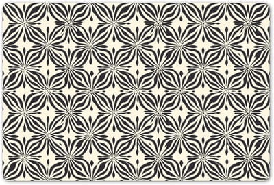 Placemats 45x30 cm - Placemat kunststof - 1 stuk - Grafisch - Patroon - Zwart - Borden onderleggers - Decoratie voor op tafel - Keuken tafeldecoratie accessoires - Vinyl onderlegger - Tafelversiering