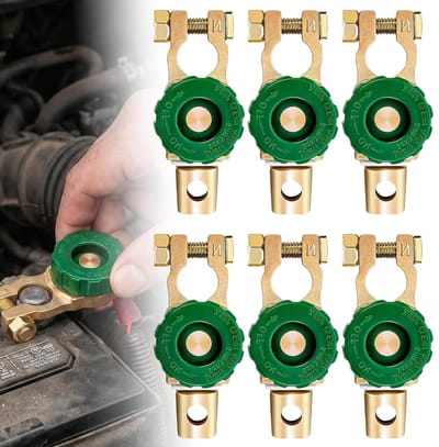 Accu Scheidingsschakelaar - Batterij Isolator - Voertuig Onderhoud - Gereedschapsloze Bediening - 6 Stuks Set - Zilverkleurig