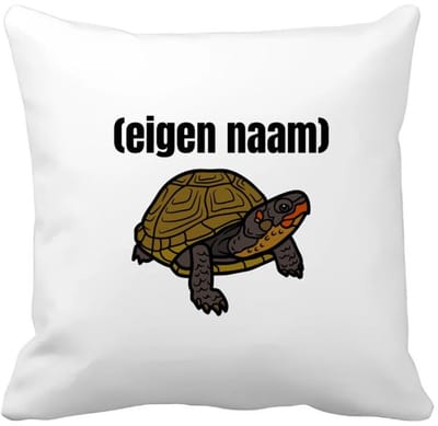 Akyol - schildpad met eigen naam Kussen hoes - Schildpad - schildpad liefhebbers - iemand die houdt van schildpadden - verjaardag - cadeau - kado - geschenk - 40 bij 40 cm
