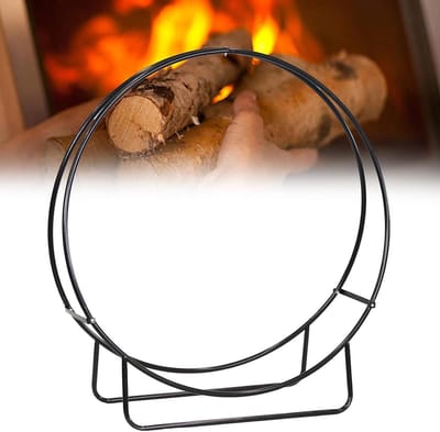Houtrek - Houthouder - Opslag Haardhout - Geventileerde Opslag - 24 inch - Zwart