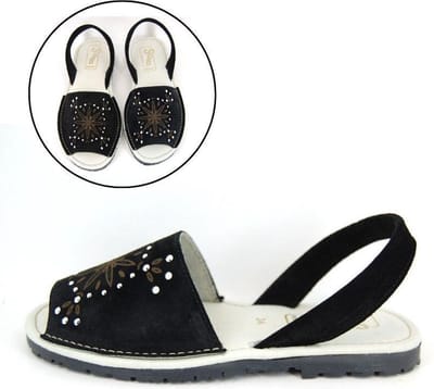 Stravers - Maat 42 Menorquinas Leren Spaanse Sandalen dames Grote Maten