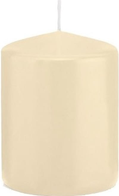 Trend Candles Cilinderkaars/stompkaars - cremewit - 6 x 8 cm - 29 branduren - met brandvertragende folie