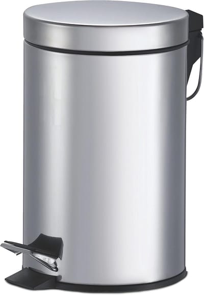 Ronde Stalen Prullenbak met Pedaal - 3 Liter