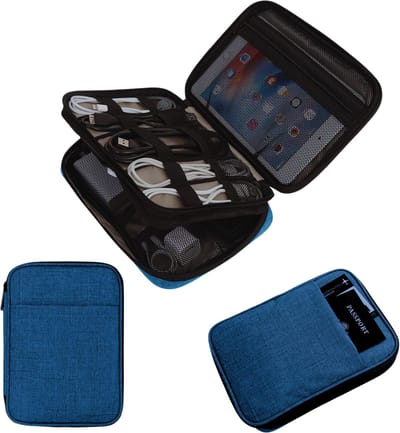 Janse® Kabel organizer donkerblauw - Tas organizer - Opbergtas - Kabeltas - Bag in bag - Kabel organiser - Cable management - Cable organizer