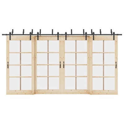 vidaXL - Doos - met - onderdelen - voor - schuifdeur - 427 - cm - staal - zwart