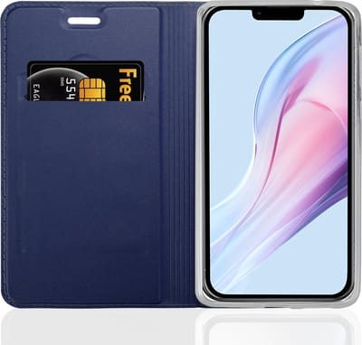 Cadorabo Hoesje geschikt voor Apple iPhone 13 PRO in CLASSY DONKER BLAUW - Beschermhoes met magnetische sluiting, standfunctie en kaartvakje Book Case Cover Etui