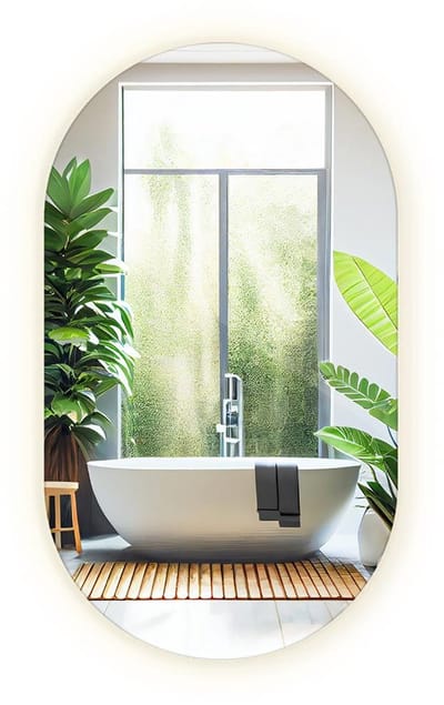 Tulup LED Spiegel - Ovale Spiegel Met Verlichting - 40 cm x 70 cm - Ovale Spiegel Badkamer Met Verlichting - Spiegel LED Voor de Woonkamer - Warm Wit 3000K - LED Spiegel Oval - Moderne Wandspiegel