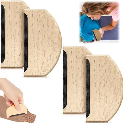 4x WolKam - Pluizenverwijderaar - Kledingborstel - Wol Ontpluizer - Cashmere kam - Pluizenroller- Huisdierhaar Verwijderaar - Handmatige Borstel - Pluizenborstel - Pluizendief - Kleefroller - Verwijdert Dierenhaar - Kleding Ontpiller - Lint Roller