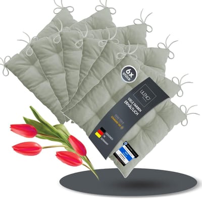 Stoelkussens Set - Zitkussens Buiten - Comfortabel Zitten - Waterbestendig Materiaal - 40x40x6 cm - Lichtgrijs