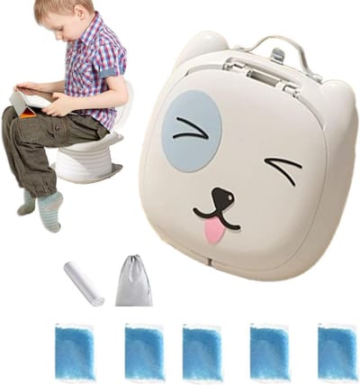 Reis potje - Opvouwbaar toilet - Onderweg trainen - Inclusief accessoires - 27x26.7 cm - Grijs