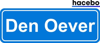 Hacebo - Plaatsnaam Sticker - 29x10 CM - Den Oever sticker - Verkeersborden sticker - grappige cadeaus - Den Oever