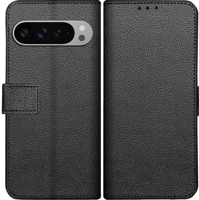 Cazy hoesje geschikt voor Google Pixel 9 Pro XL Hoesje met Pasjeshouder - Bookcase Classic - Zwart