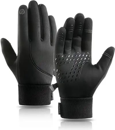 Chibaa - Antislip Winter Handschoenen - Touchscreen - Fietsen - Outdoor - Sporten - Wind en Water - One size - Zwart