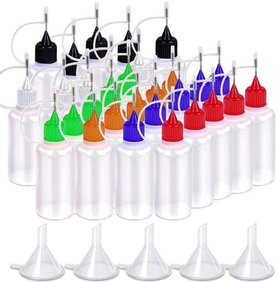 Dailygoody - Naaldtip Lijmfles - Druppelflesjes - Precisietip Applicatorfles - 30st - Kleurtips voor Doe-Het-Zelf - Handwerk - Quilling