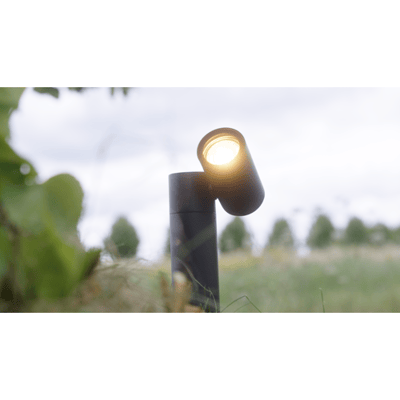 HOFTRONIC Set van 9 Pinero LED prikspots - GU10 4W 345lm - Dimbaar - Kantelbaar - 2700K  - IP65 - Zwart - Tuinspot - Inclusief installatiemateriaal