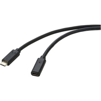 Renkforce RF-4755220 USB-kabel USB 3.2 Gen2x2 USB-C stekker, USB-C bus 1.00 m Zwart PVC-mantel