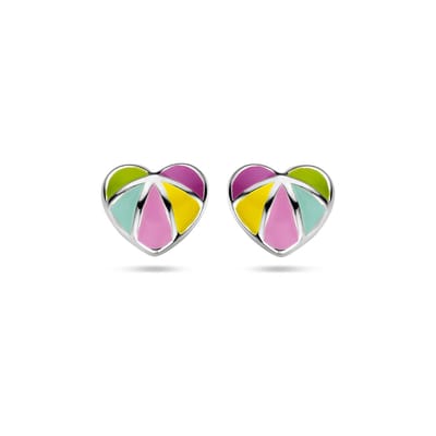 YO&NO Oorknoppen Hart - Kinderen - Oorbellen - Gerhodineerd - Zilver 925
