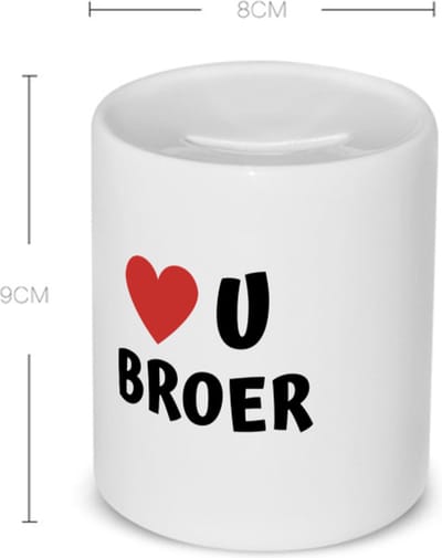 Akyol - love u broer Spaarpot - Broer - de liefste broer - verjaardag - cadeautje voor broer - broer artikelen - kado - geschenk - 350 ML inhoud