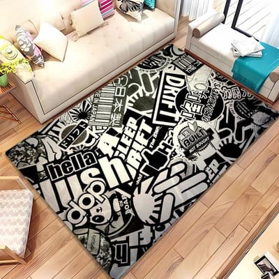 Kleurrijke Graffiti 3D-print Area Tapijten voor Woonkamer Kinderkamer Sofa Deurmat Keuken Vloerkleden Antislip Decor 40x60cm (16x24in)