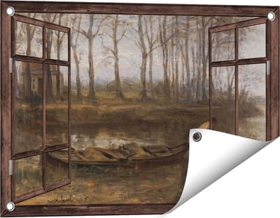 Gards Tuinposter Doorkijk De Zandschipper - Jozef Israëls - 60x40 cm - Tuindoek - Tuindecoratie - Wanddecoratie buiten - Tuinschilderij