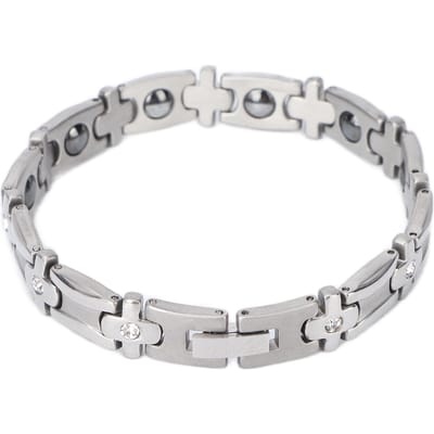 Magnetische Therapie Armband Titanium Staal Artritis Pijn Vermoeidheid Verlichting Magnetische Armband Zilver white