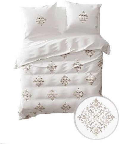 Yellow Sergei Dekbedovertrek - Tweepersoons - 200x200/220 cm - White/Gold