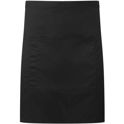 Premier Colours Pocket Halflang Taille Schort (Zwart)