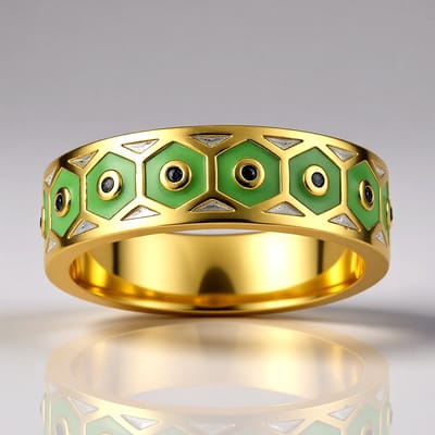 Cavill - Zilveren ring met blauwe saffier 0,053 ct - 925 Sterling zilver verguld - Modern zeshoekig design - Elegant dames sieraad