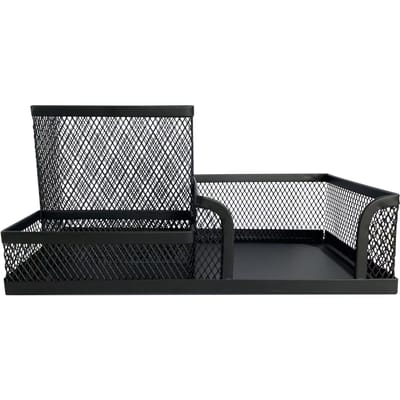 KW-triO Mesh Bureau Organizer Kantoorbenodigdheden Pennenhouder en Opbergmanden 4 Compartimenten voor 3 compartments black