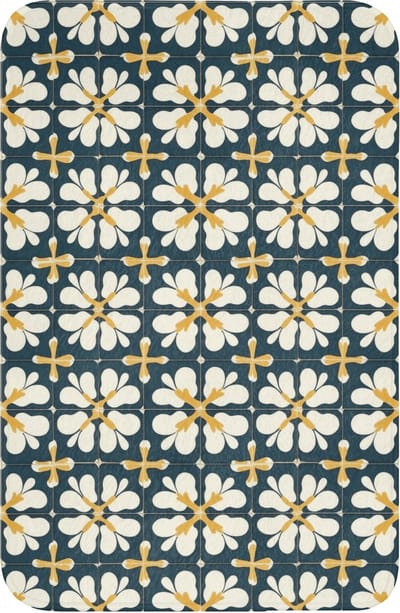 WC mat 40x60 cm - Antislip - Motief - Tegel - Okergeel - Toiletmat - Vloermat - Douchemat - Toilet tapijt - Toiletmatten