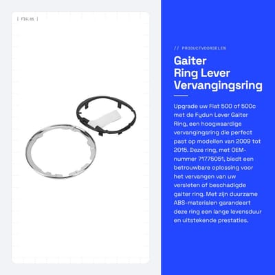 Dailygoods- Gaiter Ring Vervanging - Gaiter Boot Ring - ABS Materiaal - Geschikt voor Fiat 500/500c 2009-2015 - Set van 2 - Hoogwaardige Kwaliteit - Schakelknop