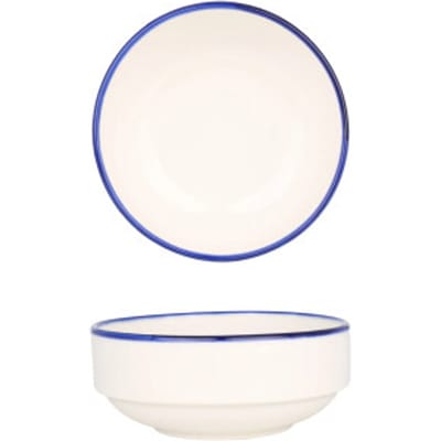 Rinart Serveerschaal - Blue Edge - Porselein - 12 cm (340cc) - set van 2