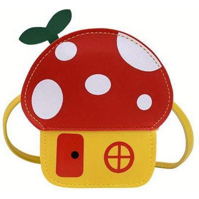 Kindertas Messenger Bag Leuke Cartoon Paddenstoelhuis Stijl Portemonnee voor Baby Meisjes Mode Prinses Schoudertas Meisjes Cadeaus rood
