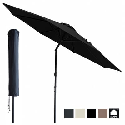 Kopu® Valencia Parasol Rond 300 cm met Beschermhoes - Zwart