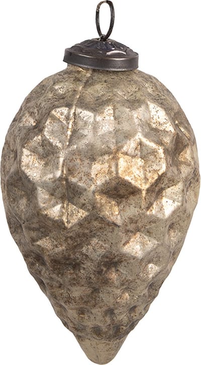 Clayre & Eef Kerstbal Overig Ø 8x11 cm Goudkleurig Glas Kerstballen