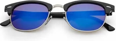 Freaky Glasses® – Club Style Zonnebril - Festival Bril – Rave Zonnebril - UV400 – Dames – Heren - Zilver - Blauw