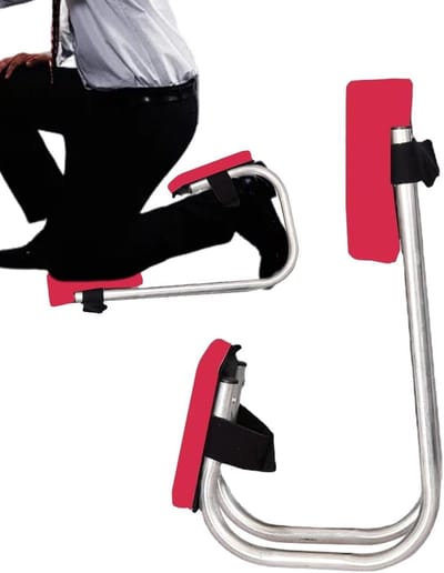 Tuin Knielbank - Kniekussen Werken - Comfortabel Tuinieren - Heavy Duty Staal - 50x24cm - Rood