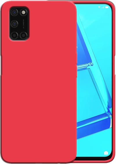 Smartphonica Siliconen hoesje voor OPPO A52 case met zachte binnenkant - Rood geschikt voor Oppo A52