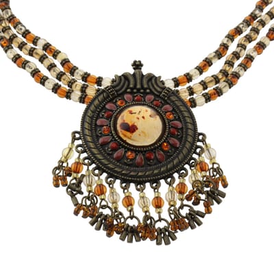 Behave - Vintage ketting bruin - Statement boho stijl - Nikkelvrij