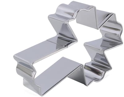 Dailygoods- Kruiskoekjesvorm Roestvrij staal - Fancy Koekjesvorm - Vaatwasserbestendig - 6,5 x 8,6 cm - Voor koekjes/deeg/snijden - Veilig en duurzaam - Koekjessteker