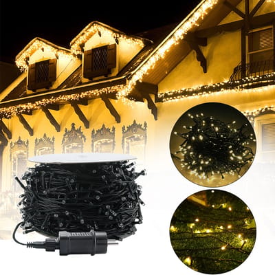 30m 300 LED Lichtenketting Buiten Binnen Met Steker Lichtenkettinggordijn Warmwit 8 Modi Geheugenfunctie Kerstverlichting Voor Kerstmis Feest Huwelijk Pasen Waterdicht IP44
