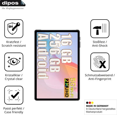 dipos – 2x Pantserfolie geschikt voor SEBBE Tablet 11 Zoll | 9H Screenprotector