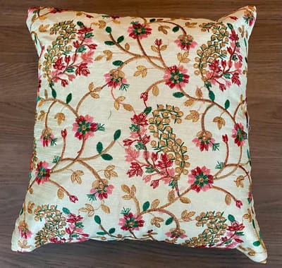 Kussens woonkamer - kussenhoes 30 x 30 cm - kussensloop - sierkussens - cushion cover - katoensilk - Kussenhoesjes - 2 stuks - etnisch Indiaas - borduurwerk - embroidery