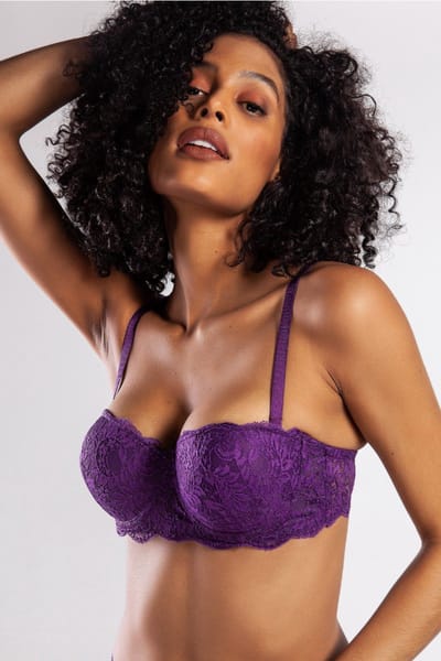 Purple-Daisy COLORS Dames Lingerie Voorgevormde Push-up Strapless beugel BH (121-006-1) - Maat 70B - PAARS